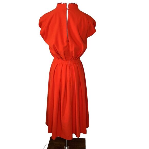 RACHEL COMEY JACMAR DRESS SIZE 4 BRIGHT RED CREPE S - Picture 3 of 14